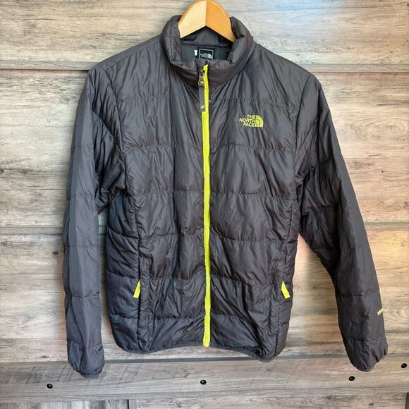 The North Face Black Light Puffer Jacket Green Zipper & Logo Boys 14/16 L - Picture 1 of 9